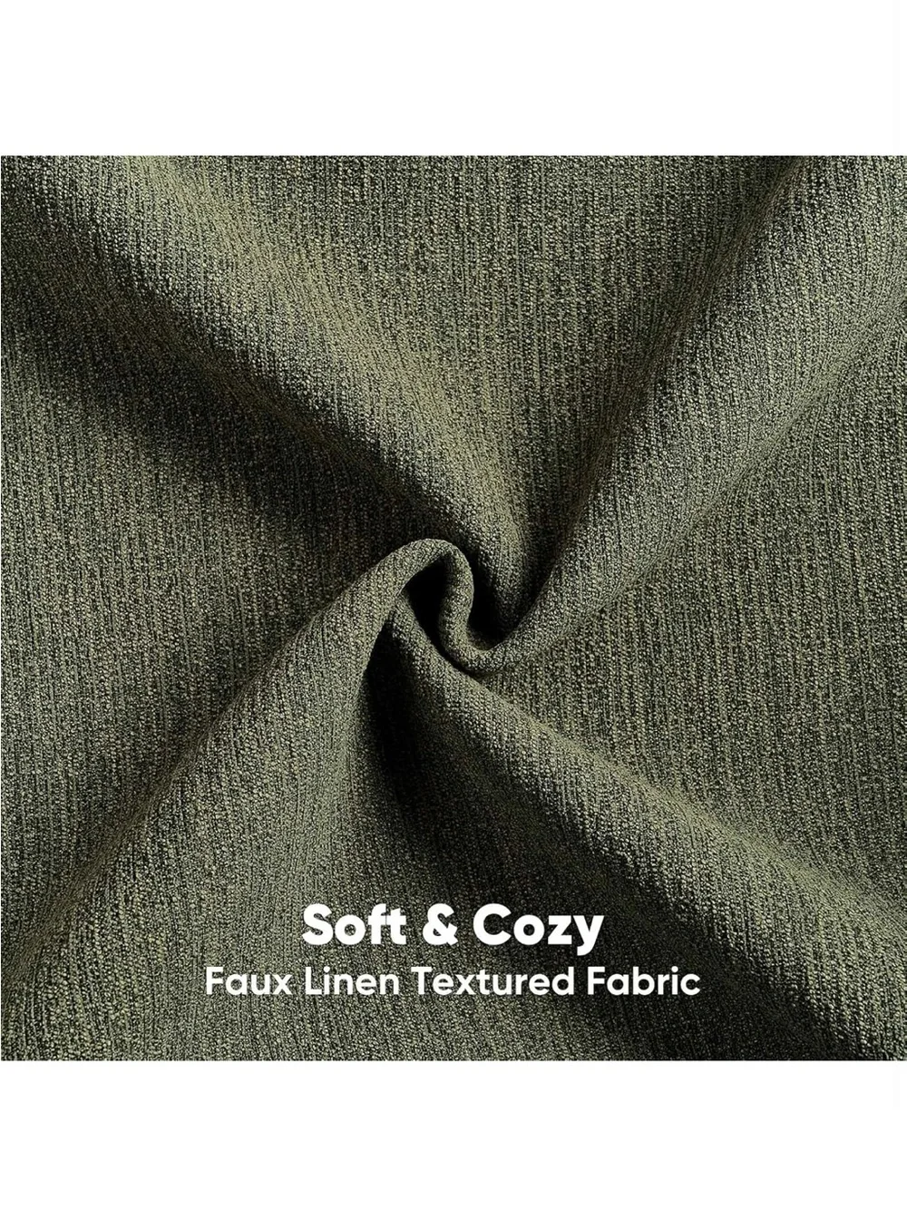 Pack of 2 Faux Linen Throw Pillow Covers 18x18 Inch, Moss Green new